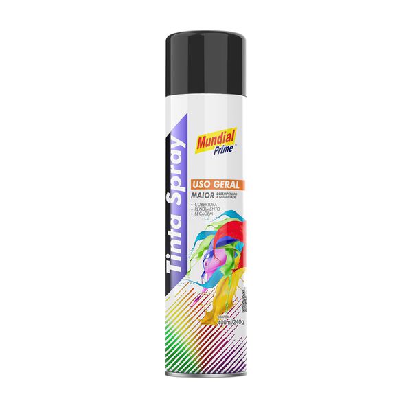 MUNDIAL PRIME TINTA SPRAY 400ML UG PRETO SEMI BRI