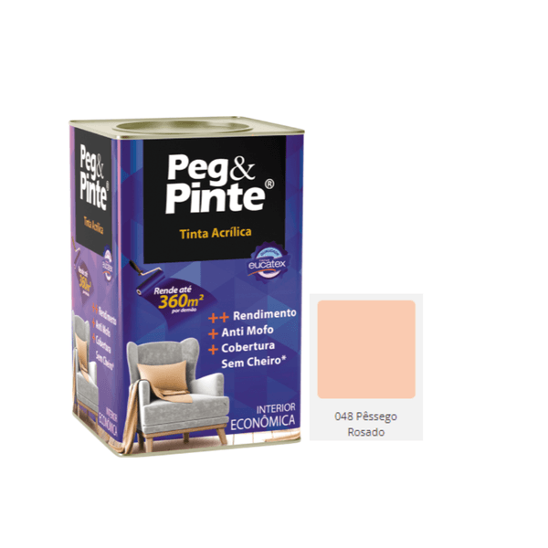 EUCATEX PEG & PINTE TINTA ACR PESSEGO ROSADO 18L