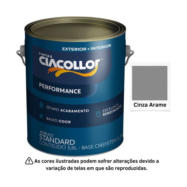 CIACOLLOR ACR. PERFORMANCE FOSCO CINZA ARAME 3,6 L GL