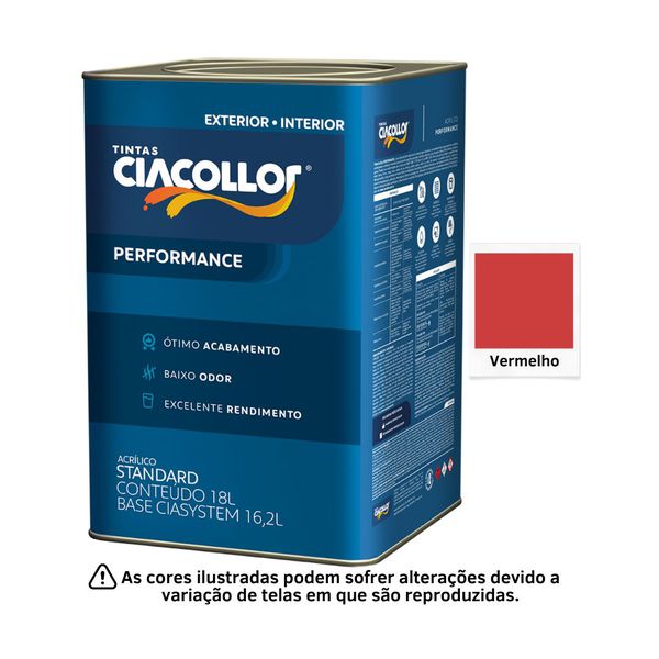 CIACOLLOR ACR. PERFORMANCE FOSCO VERMELHO 18L