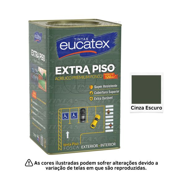 EUCATEX EXTRA PISO ACRI PRE FOSCO CINZA ESCURO 18L