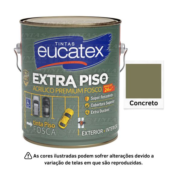 EUCATEX EXTRA PISO ACR PRE FOSCO CONCRETO 3,6L