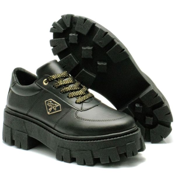 Sapato Oxford Tratorado Feminino GuGi 404-GG - Preto | GuGi