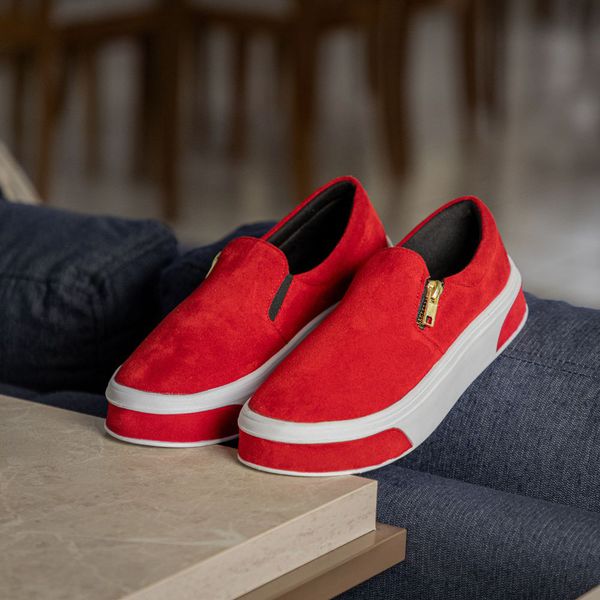 Slip on camurça feminino sales