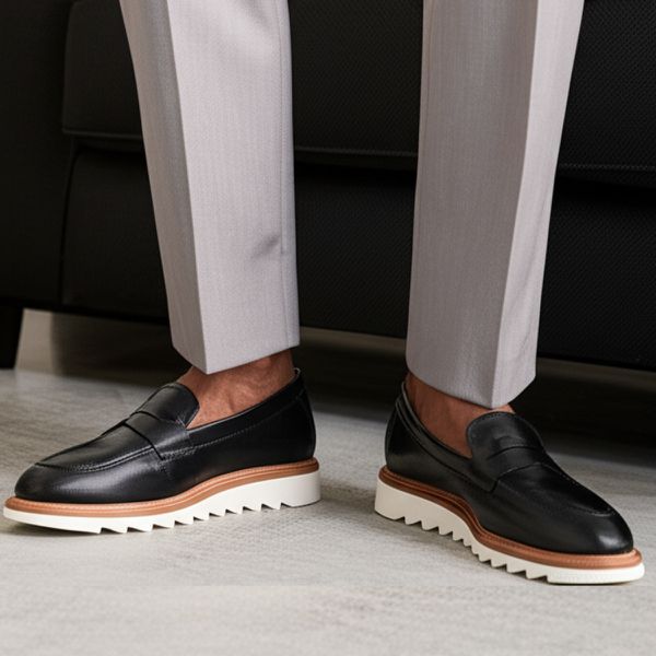 Mocassim Masculino Social Casual GuGi Confortável com Sola Tratorada 5400-GG - Preto