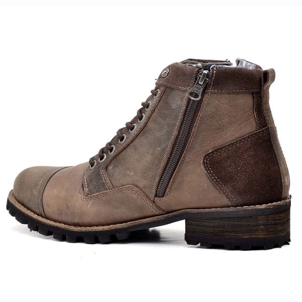 Botinha Casual Masculina Em Couro 779 Coturno Caf GuGi