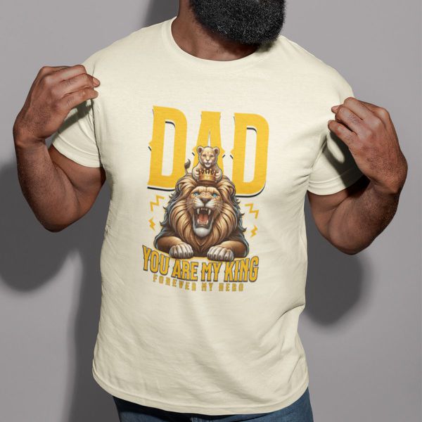 Camiseta Básica Masculina Pai Leão 100% Algodão Premium - Off White