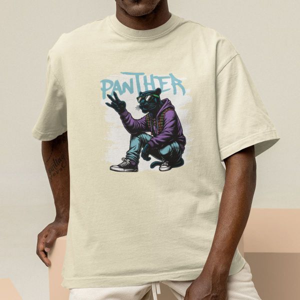 Camiseta Básica Masculina Pantera Style 100% Algodão Premium - Off White