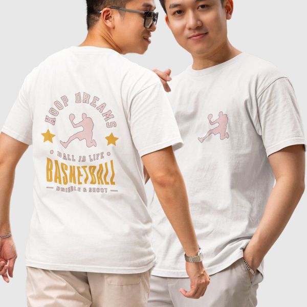 Camiseta Básica Masculina Basquete Hoop Dreams Costas 100% Algodão Premium - Branco