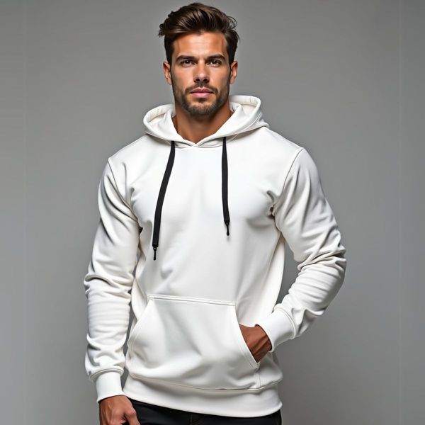 Moletom Canguru Unissex GuGi Com Capuz MLT01-LISO - Branco
