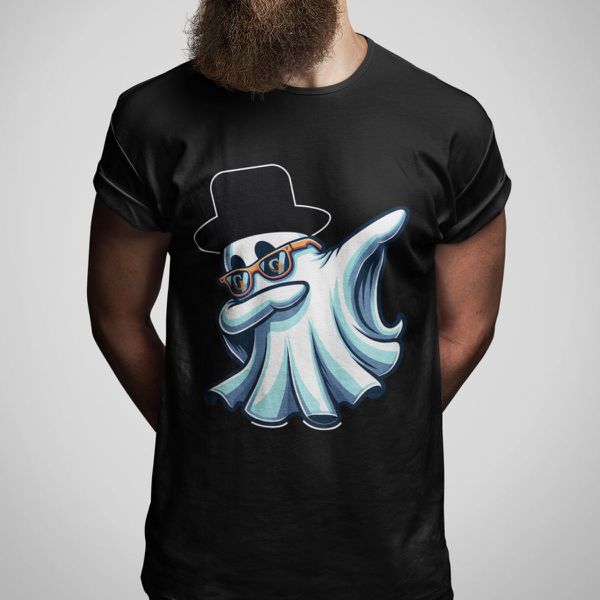 Camiseta Básica Masculina Fantasma De Cartola Ghost 100% Algodão Premium - Preto