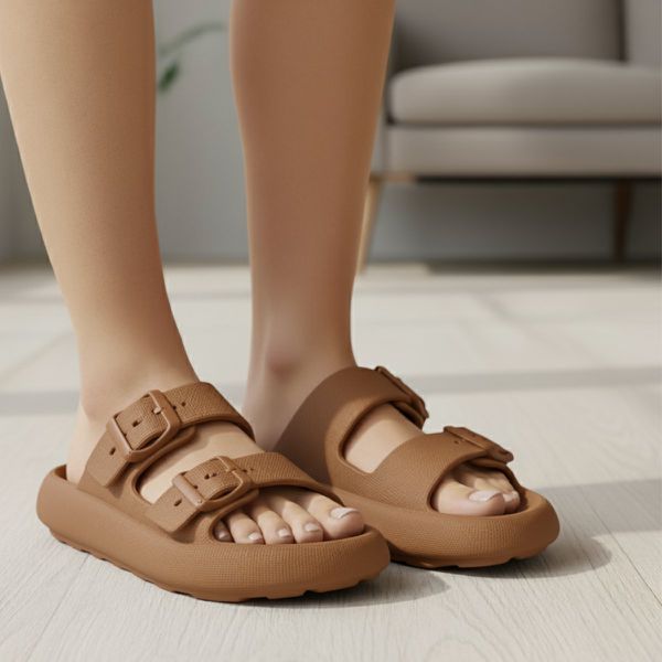 Sandália Birken Nuvem Unissex Máximo Conforto com Tiras Ajustáveis - Caramelo