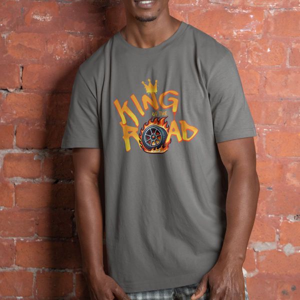 Camiseta Básica Masculina Rei Da Estrada 100% Algodão Premium - Chumbo