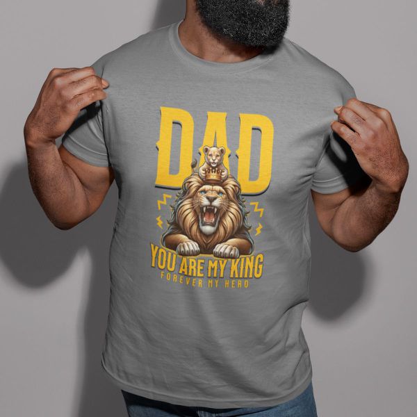 Camiseta Básica Masculina Pai Leão 100% Algodão Premium - Chumbo