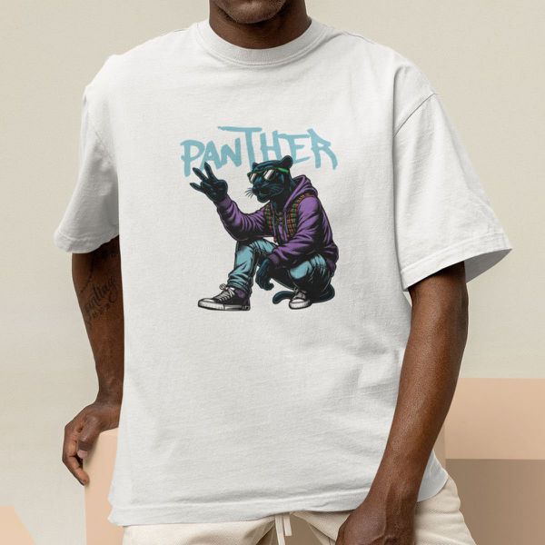 Camiseta Básica Masculina Pantera Style 100% Algodão Premium - Branco