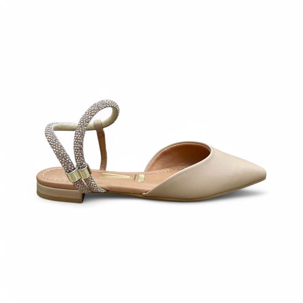 Sapatilha Vizzano ponta fina strass ref. 1206.1003.29269 - bege