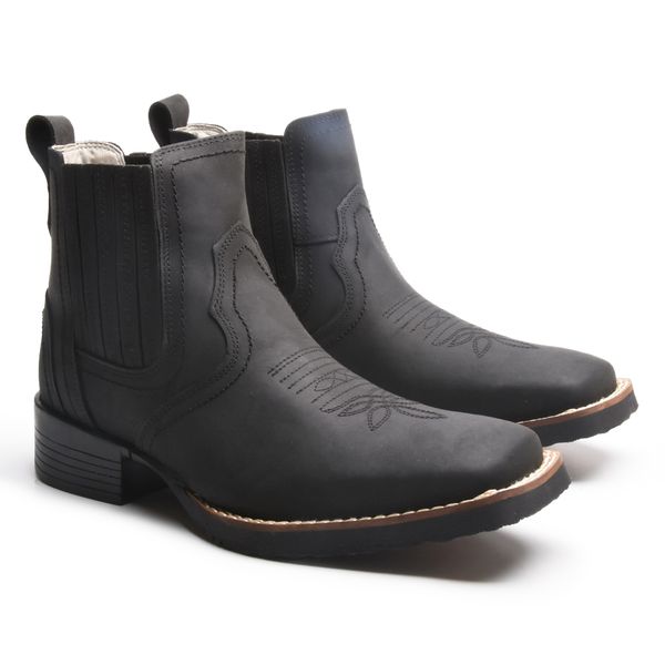 Botina Masculina Crazy Horse Preto - 07-203S - Gutierre Boots