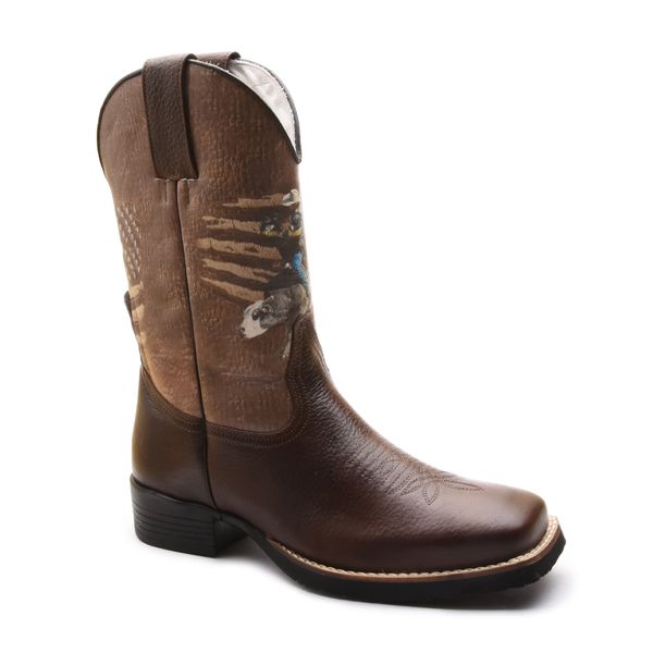 Avestruz Bota Texana Indio Bota Texana Masculina Floter Café