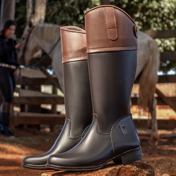 Bota Hipismo Unisex Infantil em Couro Latego Preto... - Gutierre Boots