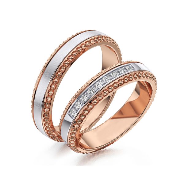 Alianças Trabalhalhadas em Ouro 18K com Diamantes