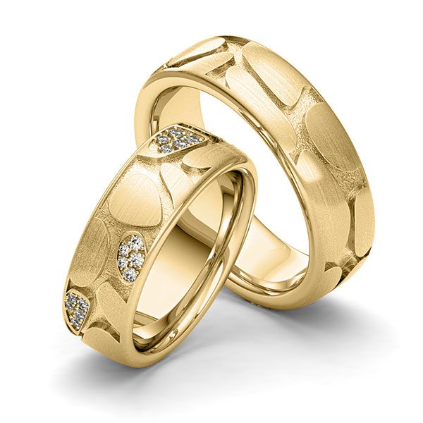  Aliança de Casamento Contemporanêa Texture Balões do Amor - Ouro18k - Com Diamantes