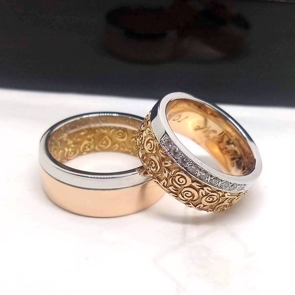 Aliança de Casamento Floresce em Ouro 18k - Amor de Primavera - 8,5 Milímetros 