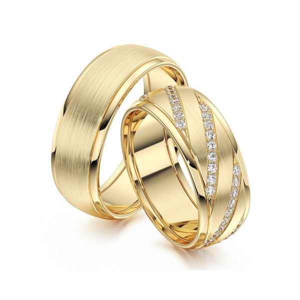 Alianças para Bodas Memorias Eternas - Ouro 18k - Cravejado com Diamantes