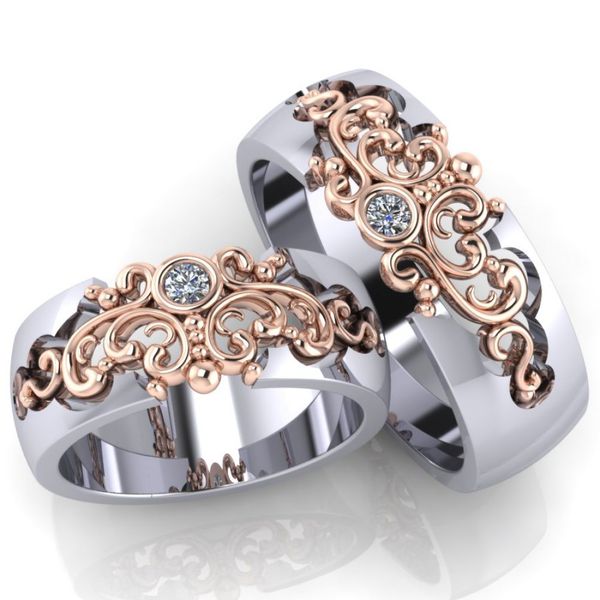 Aliança Eterno Arabesco Glamour Com Diamantes - Ouro 18k