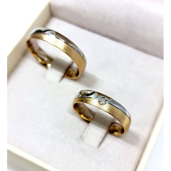 Alianças Bodas Celebração Única - Par de Alianças Harmonia Dual - Ouro 18k