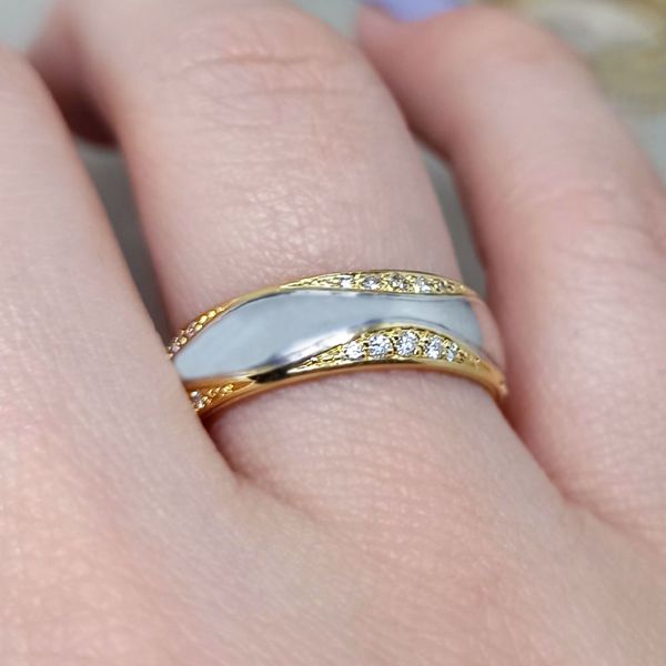 Aliança de Casamento - Bodas de Prata Ouro 18k 