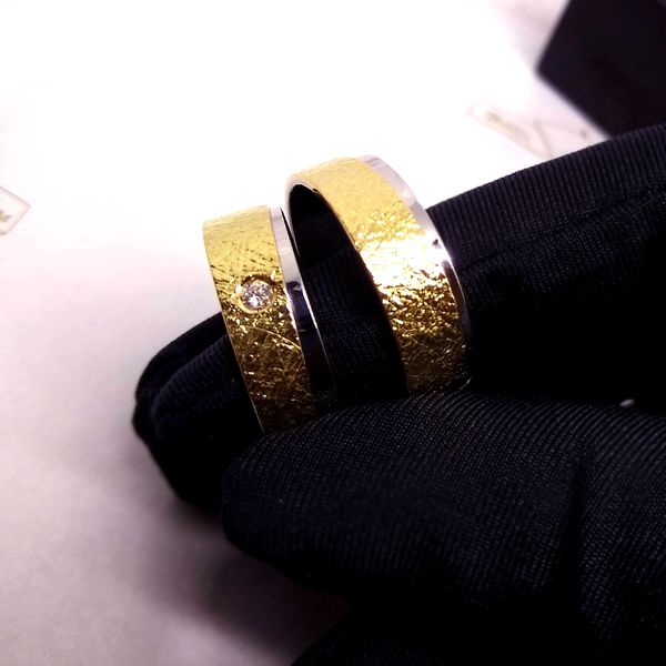 Aliança Bodas de Prata Harmonia Preciosa - Ouro 18k - com Diamantes