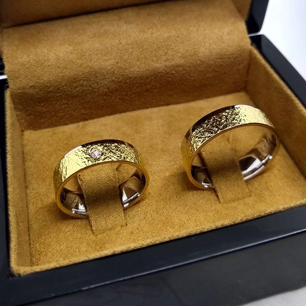 Aliança Bodas de Prata Harmonia Preciosa - Ouro 18k - com Diamantes