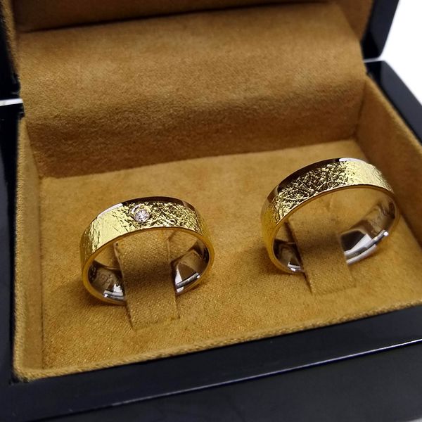 Aliança Bodas de Prata Harmonia Preciosa - Ouro 18k - com Diamantes