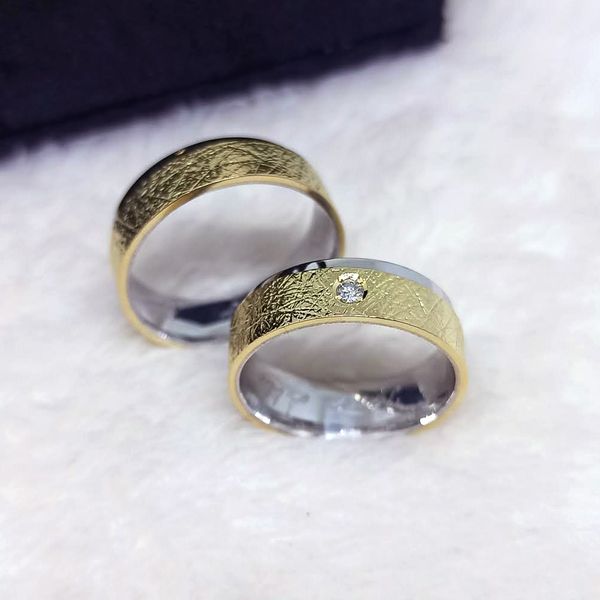 Aliança Bodas de Prata Harmonia Preciosa - Ouro 18k - com Diamantes