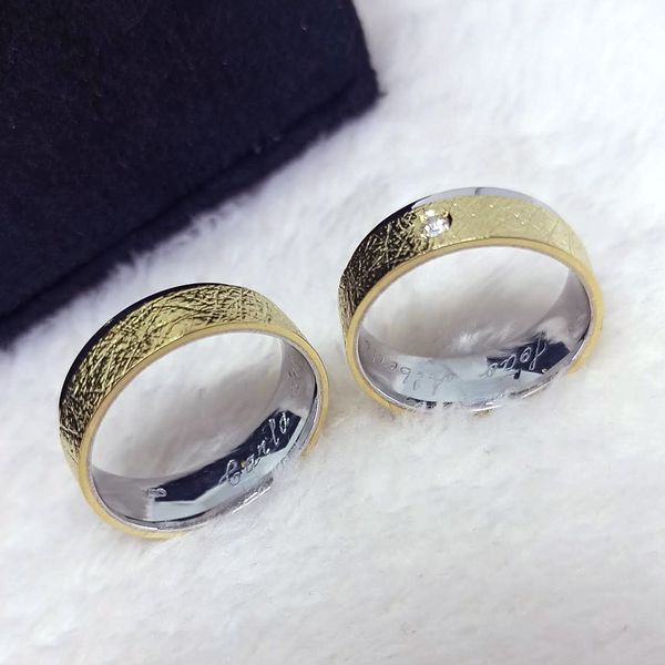 Aliança Bodas de Prata Harmonia Preciosa - Ouro 18k - com Diamantes