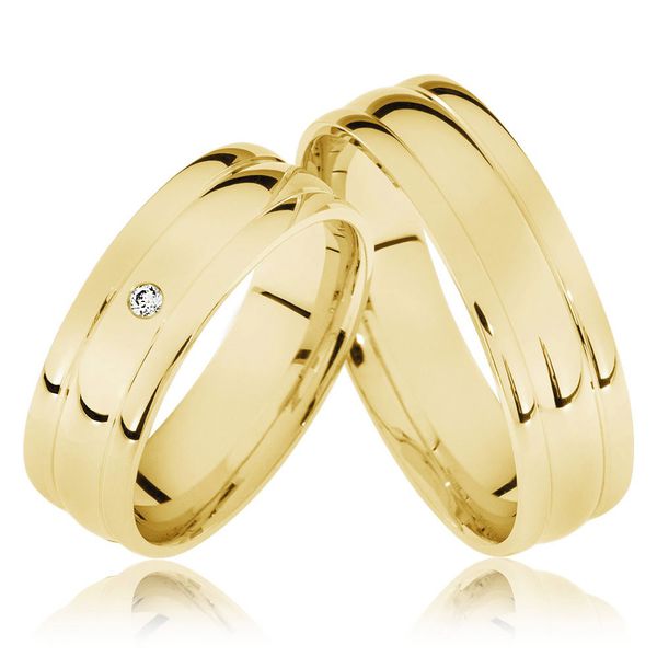 Aliança de Casamento e Noivado Vitta em Ouro 18k Trabalhada com 6,0 Milímetros