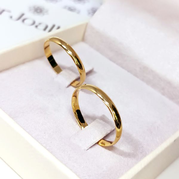Aliança Clássica Abaulada em Ouro 18k com 2,5 Milímetros