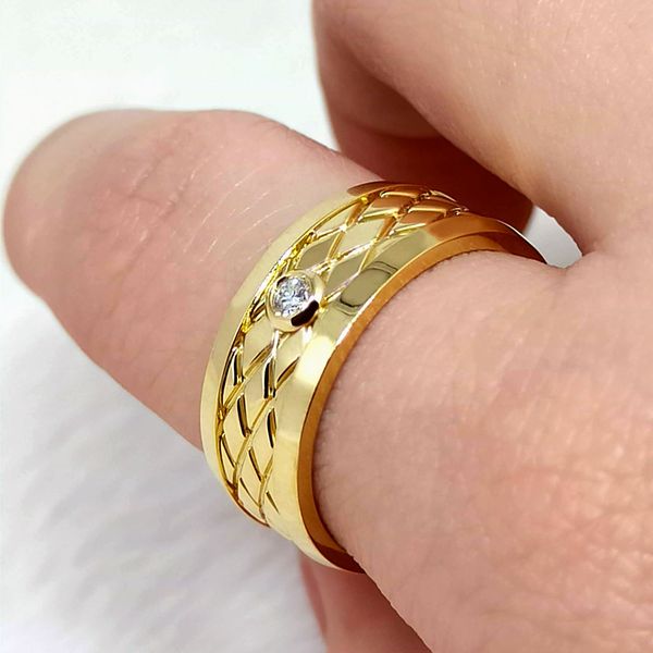 Aliança de Casamento Aurora Dourad - Ouro 18k 750