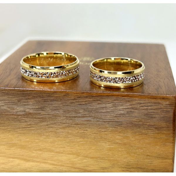 Aliança em Ouro 18k Personalizada Bodas de Prata 