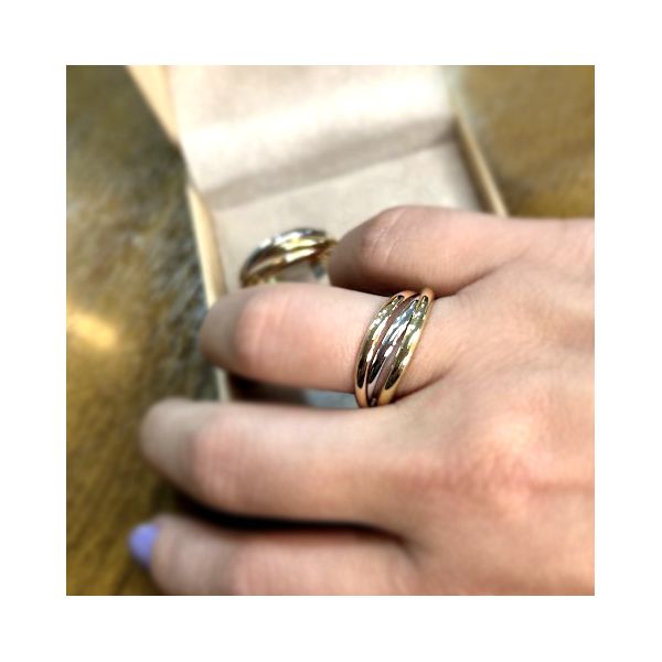 Alianças 3 Elos de Casamento - Ouro 18k 750