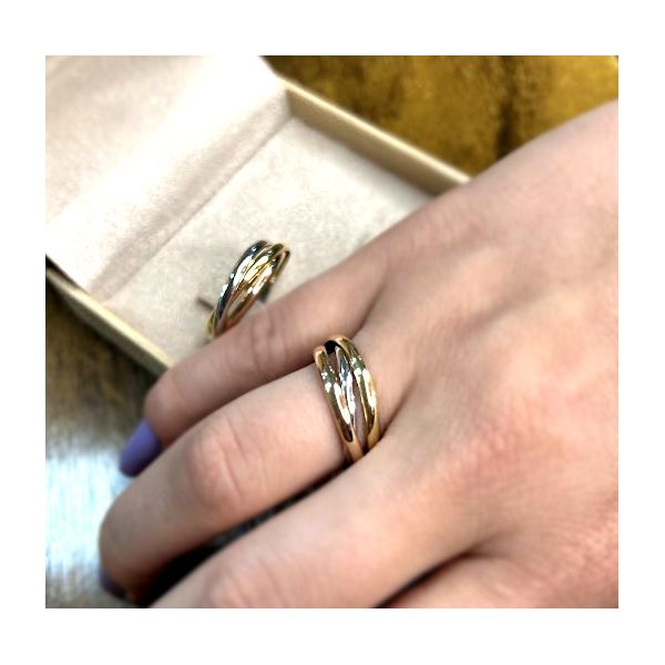 Alianças 3 Elos de Casamento - Ouro 18k 750