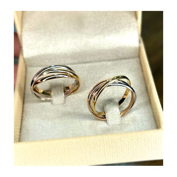 Alianças 3 Elos de Casamento - Ouro 18k 750