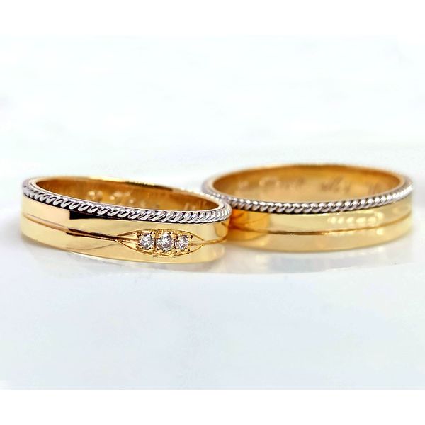 Aliança em Ouro 18k com Diamantes