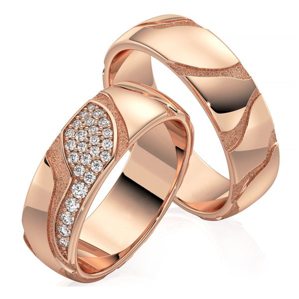 Aliança em Ouro 18k com Diamantes