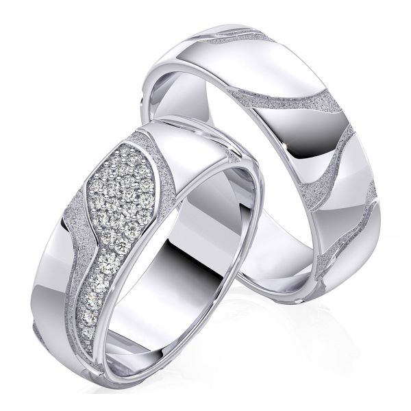 Aliança em Ouro 18k com Diamantes