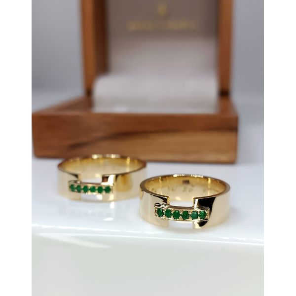 Aliança de Casamento Pedras Preciosas Eterna - Ouro 18k 750