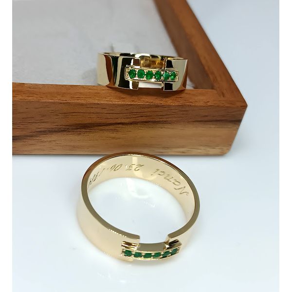 Aliança de Casamento Pedras Preciosas Eterna - Ouro 18k 750