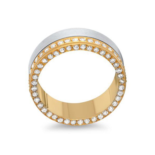 Aliança de Ouro 18k Cravejada com Diamantes