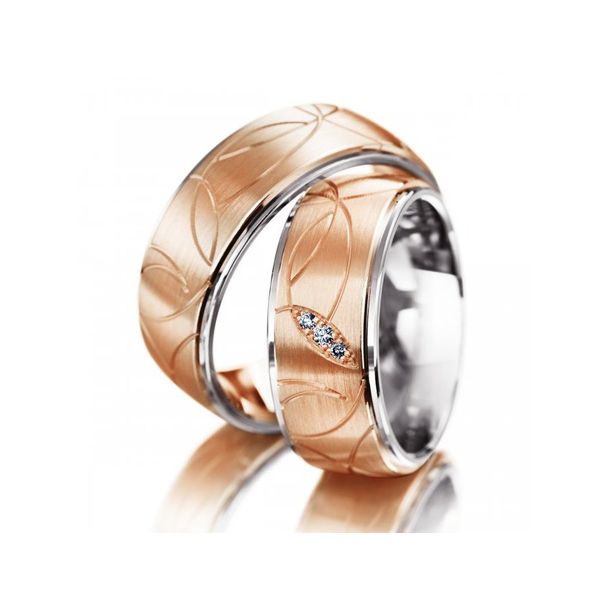 Aliança Bodas de Prata Trabalhada com Diamantes