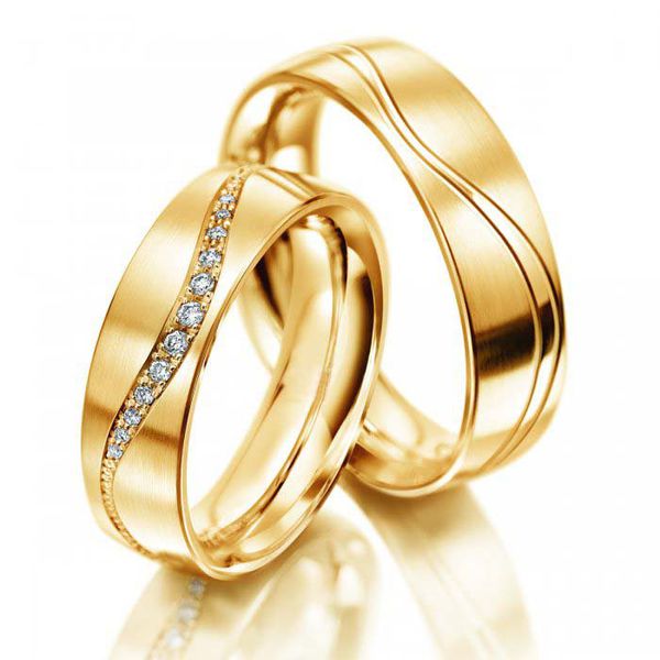 Aliança de Casamento - Ouro 18k com Brilhantes 